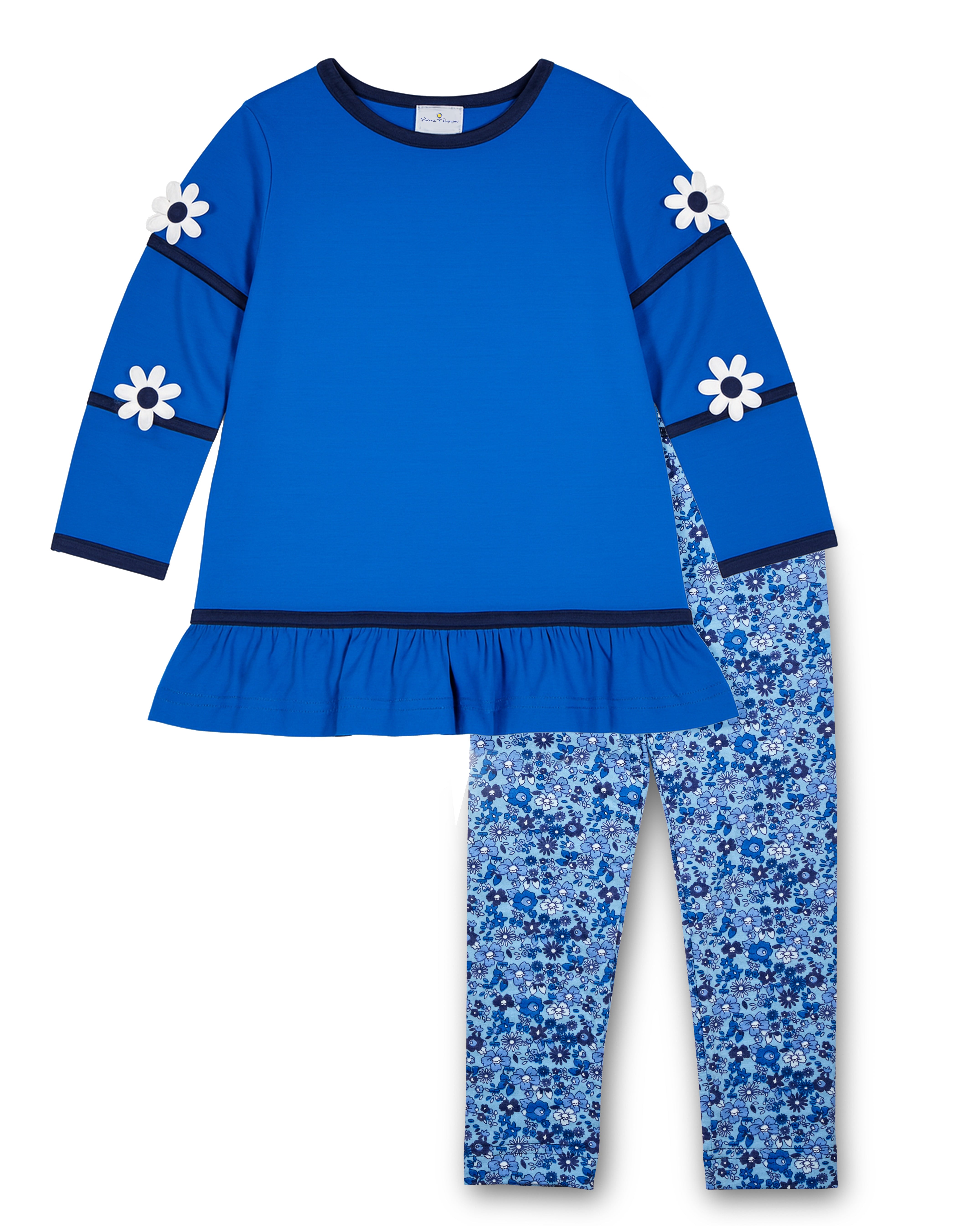 Knit Tunic With Flowers And Floral Leggings