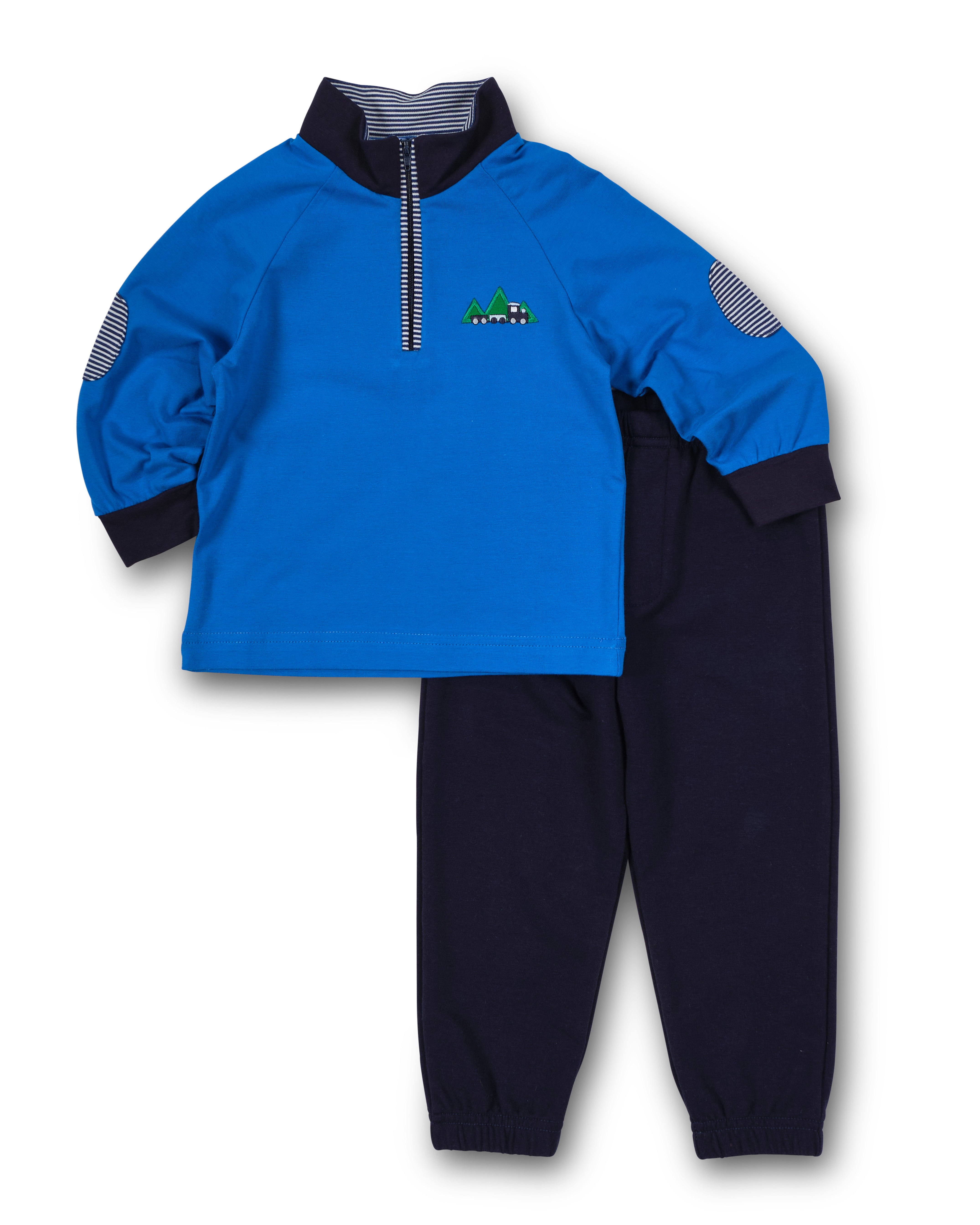 Knit Raglan Half Zip Shirt With Train
