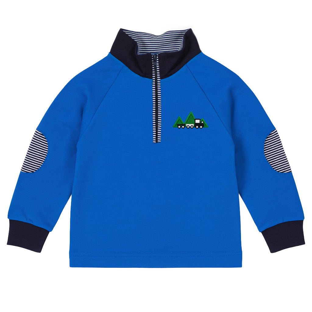 Knit Raglan Half Zip Shirt With Train