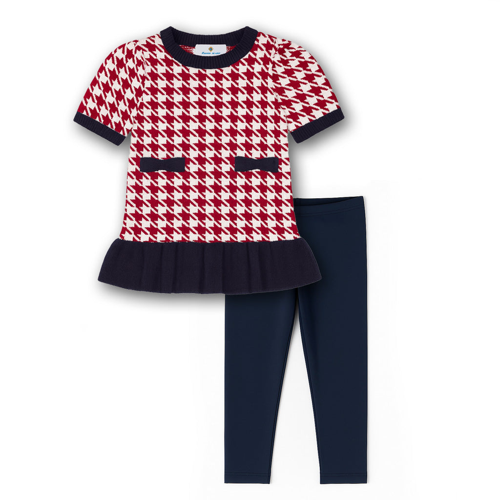 Sweater Tunic Set With Bows