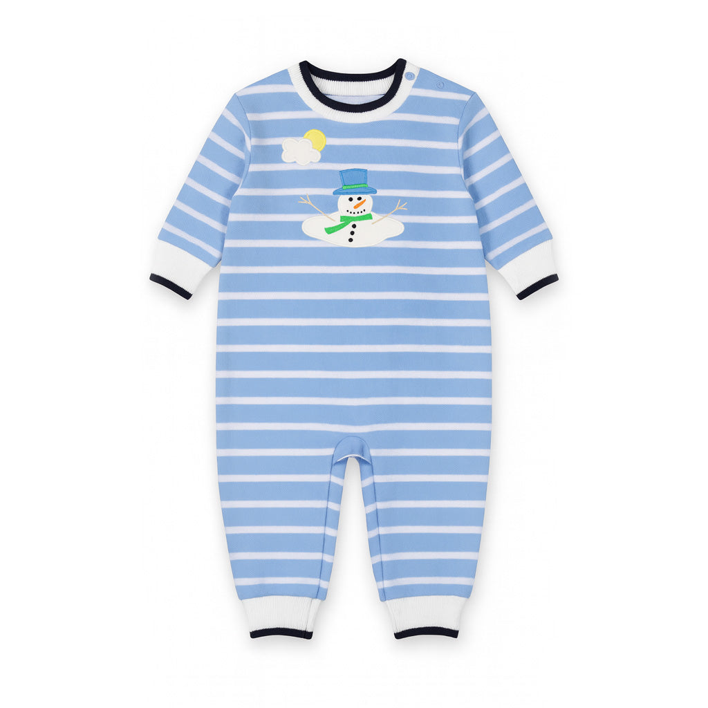 Stripe Knit Longall With Melting Snowman