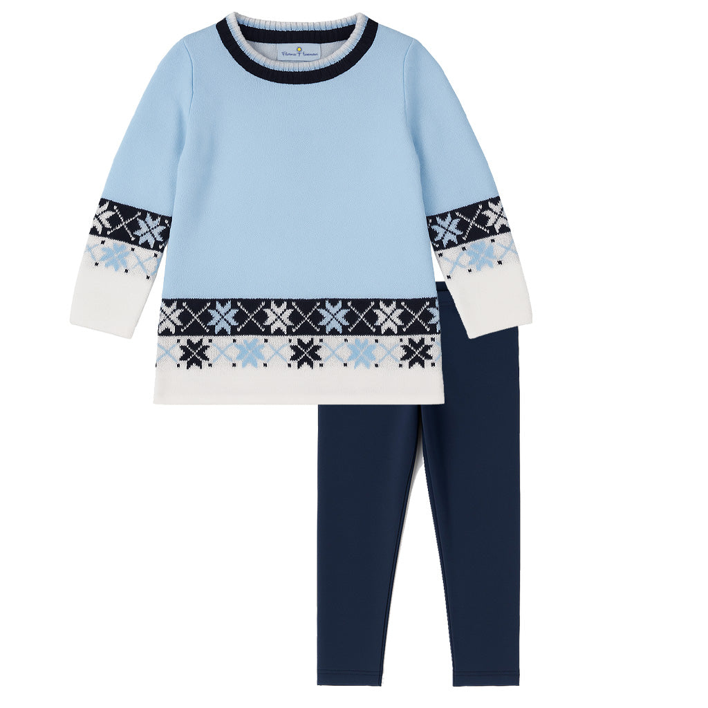 Sweater Tunic With Snowflakes and Leggings