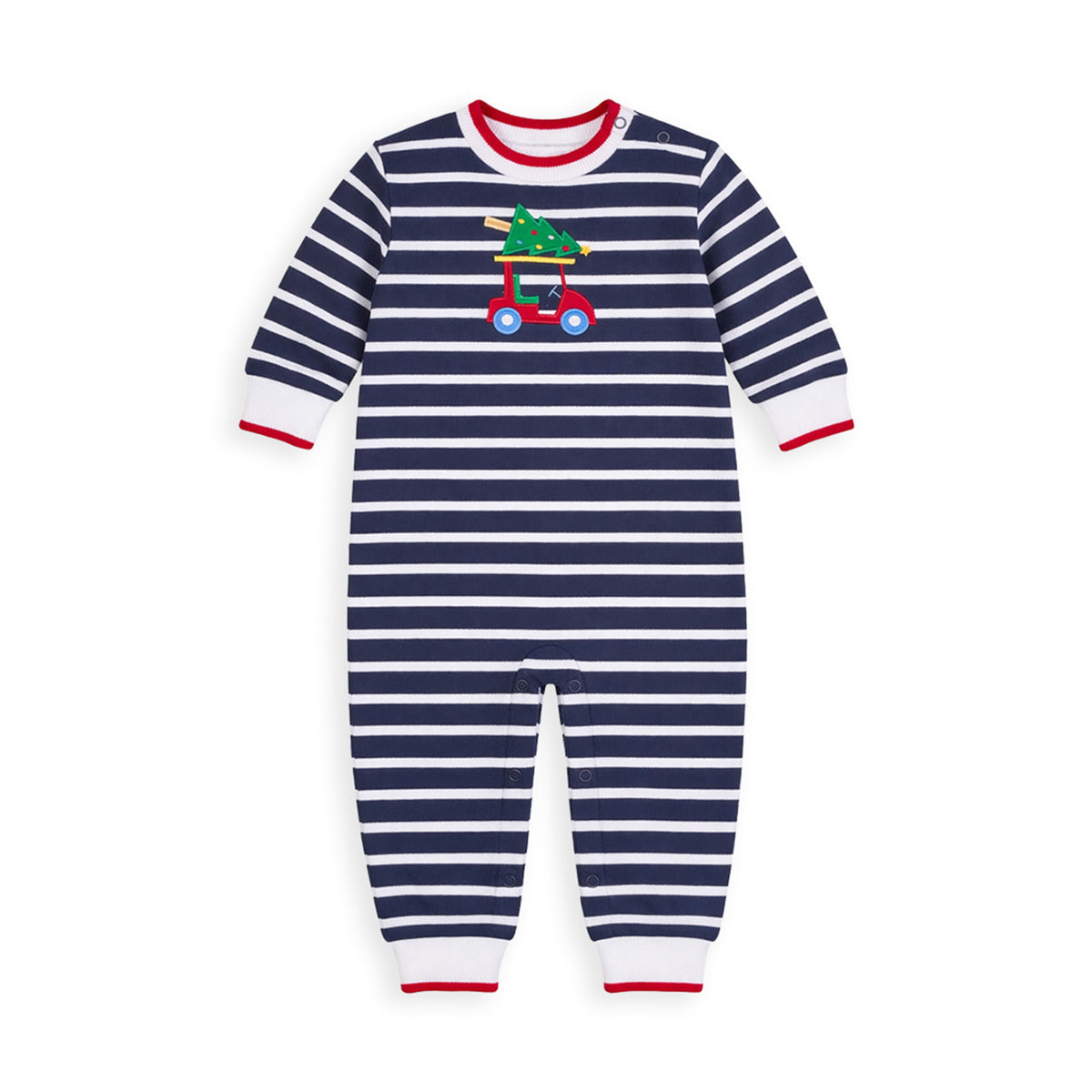 Stripe Knit Longall with Golf Cart & Christmas Tree