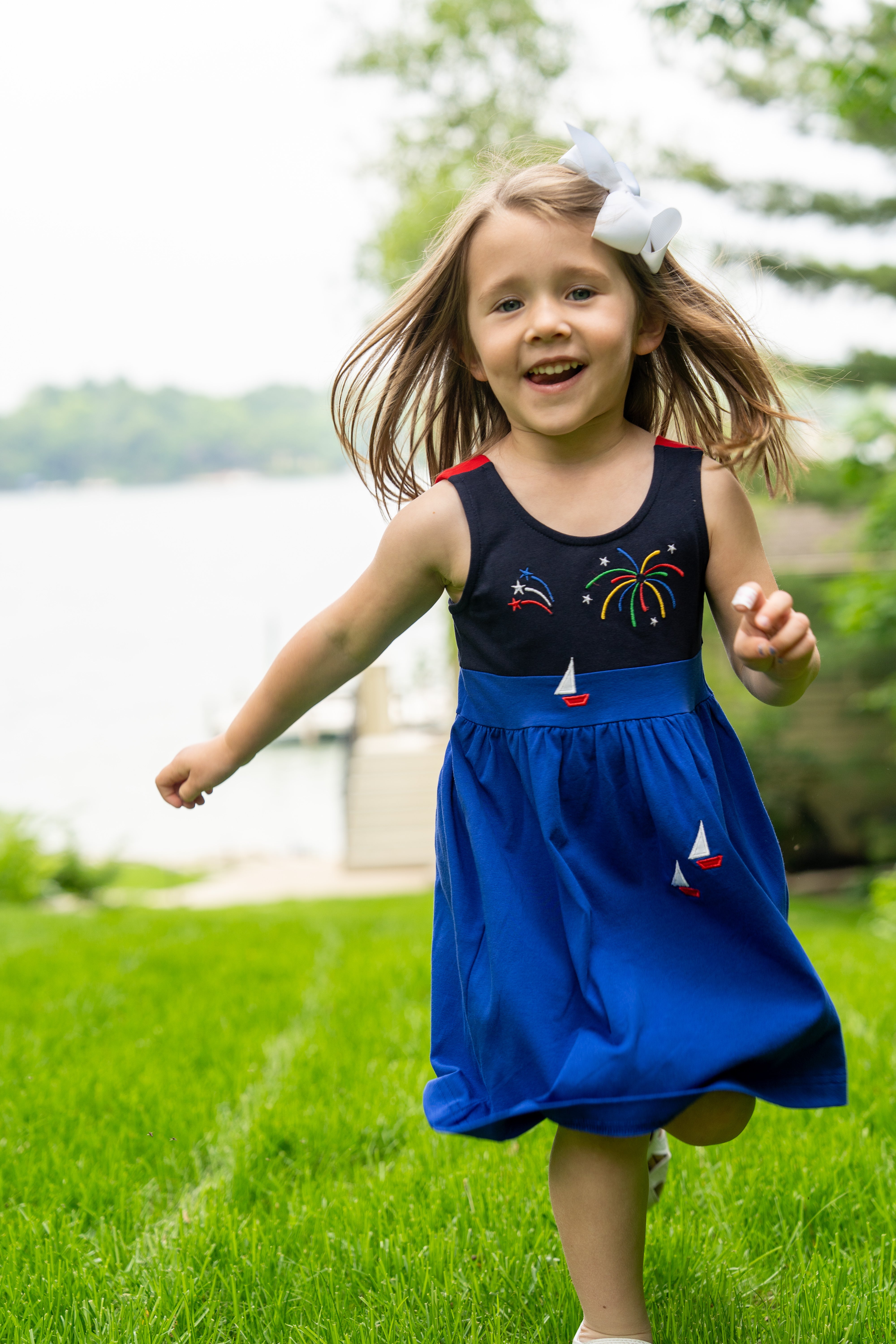Knit Dress With Boats And Fireworks