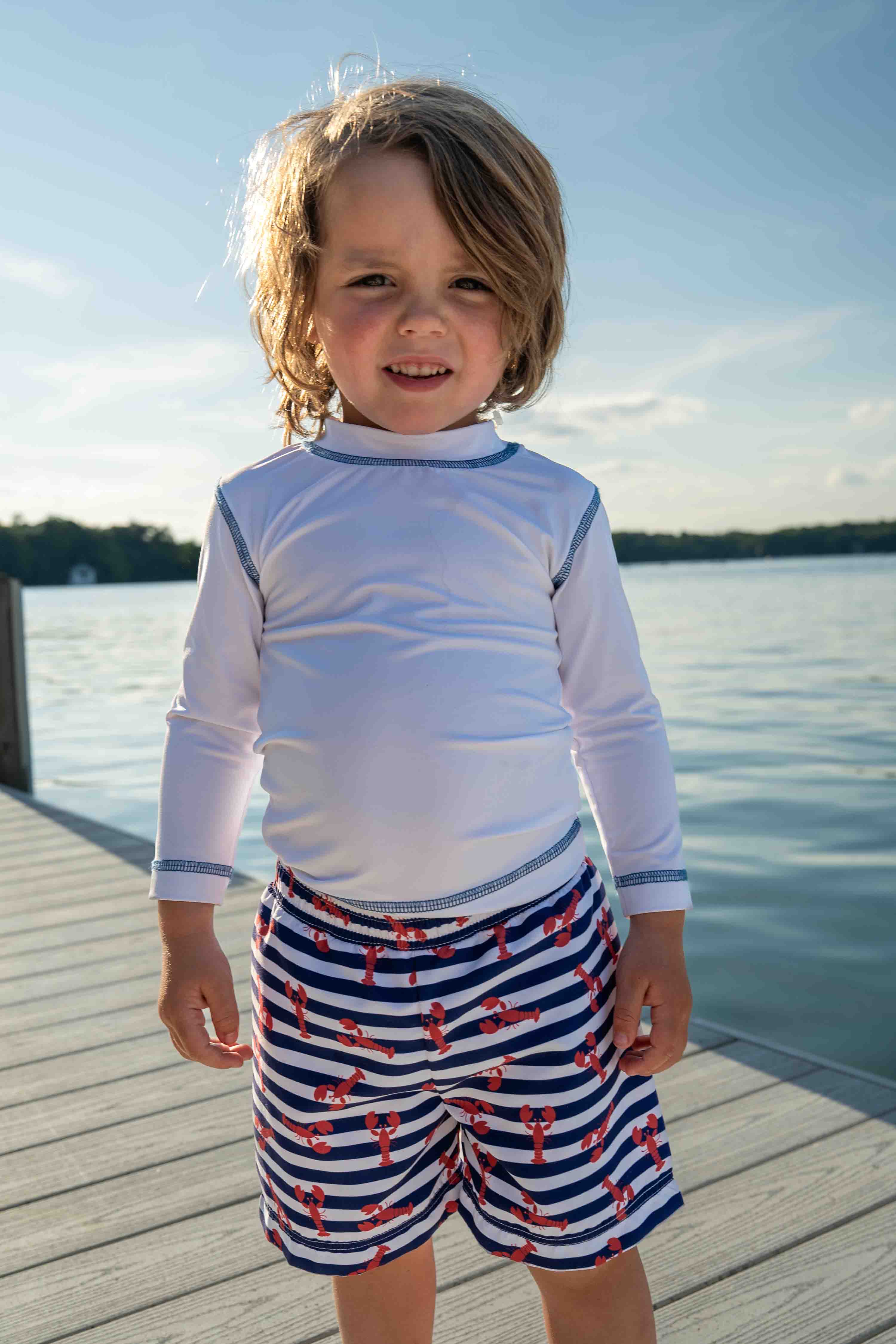 Lobster Print Swim Trunk