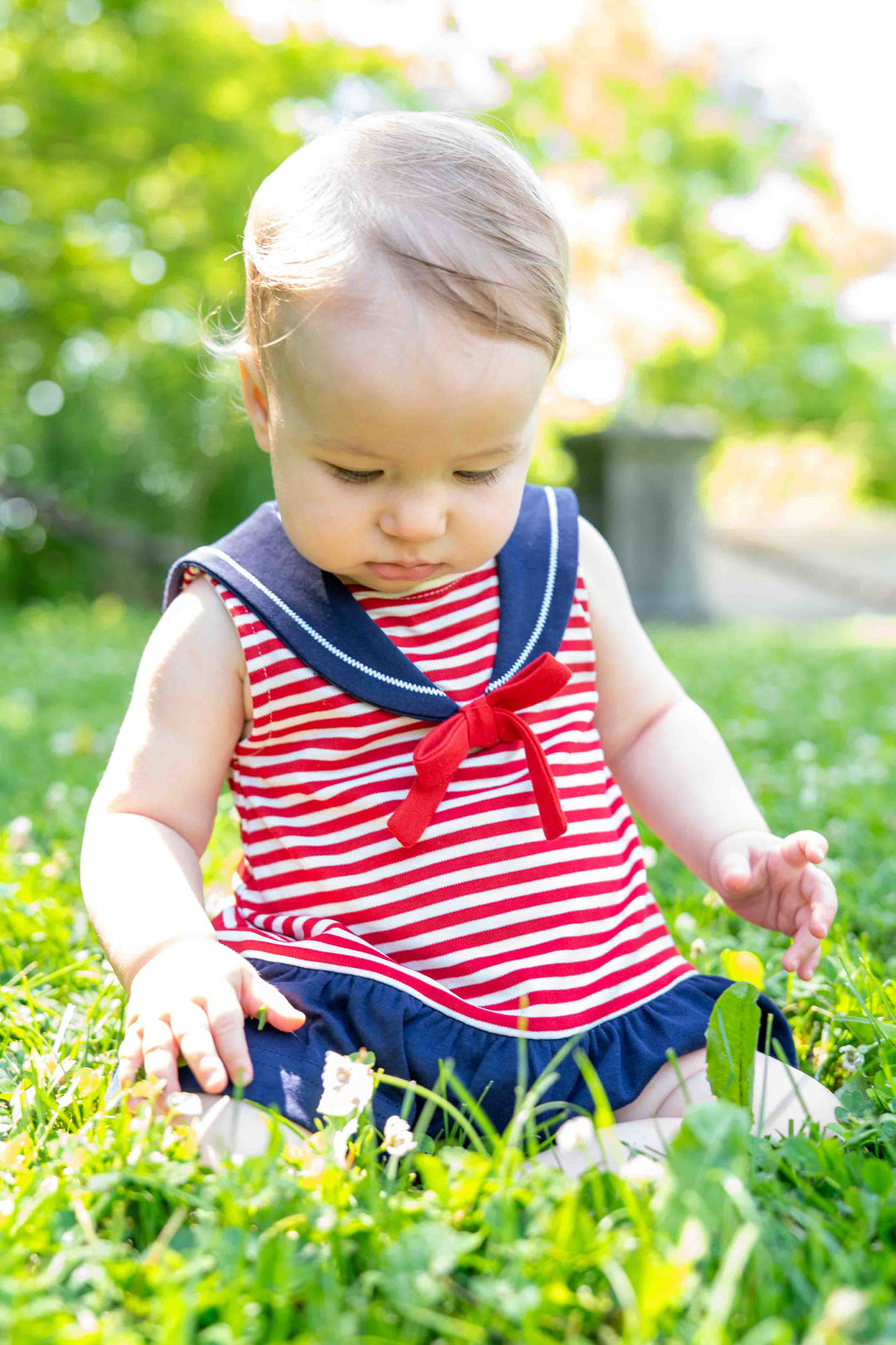 Stripe Knit Romper With Sailor Collar – Florence Eiseman