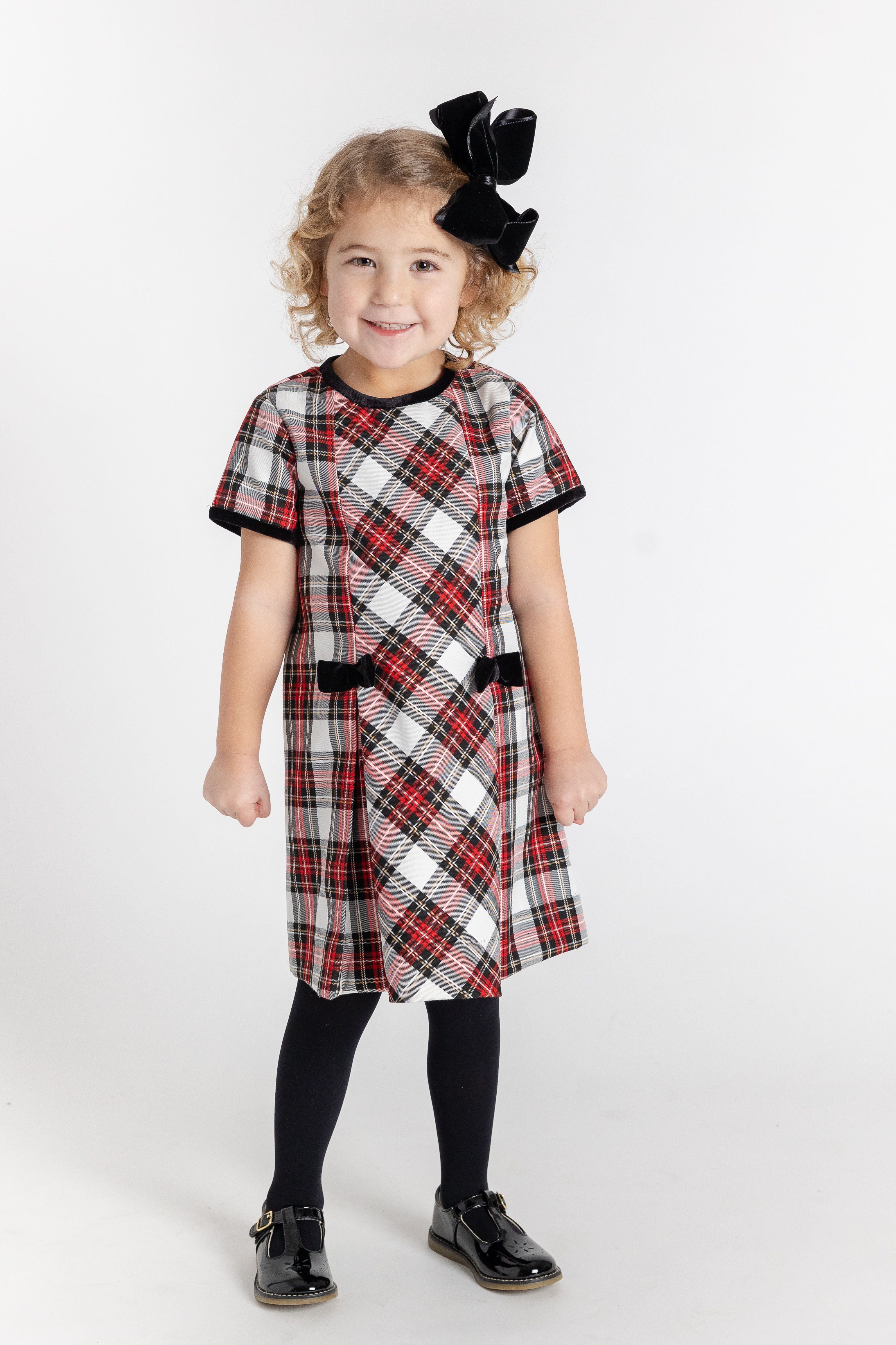 Tartan Plaid Dress With Bows