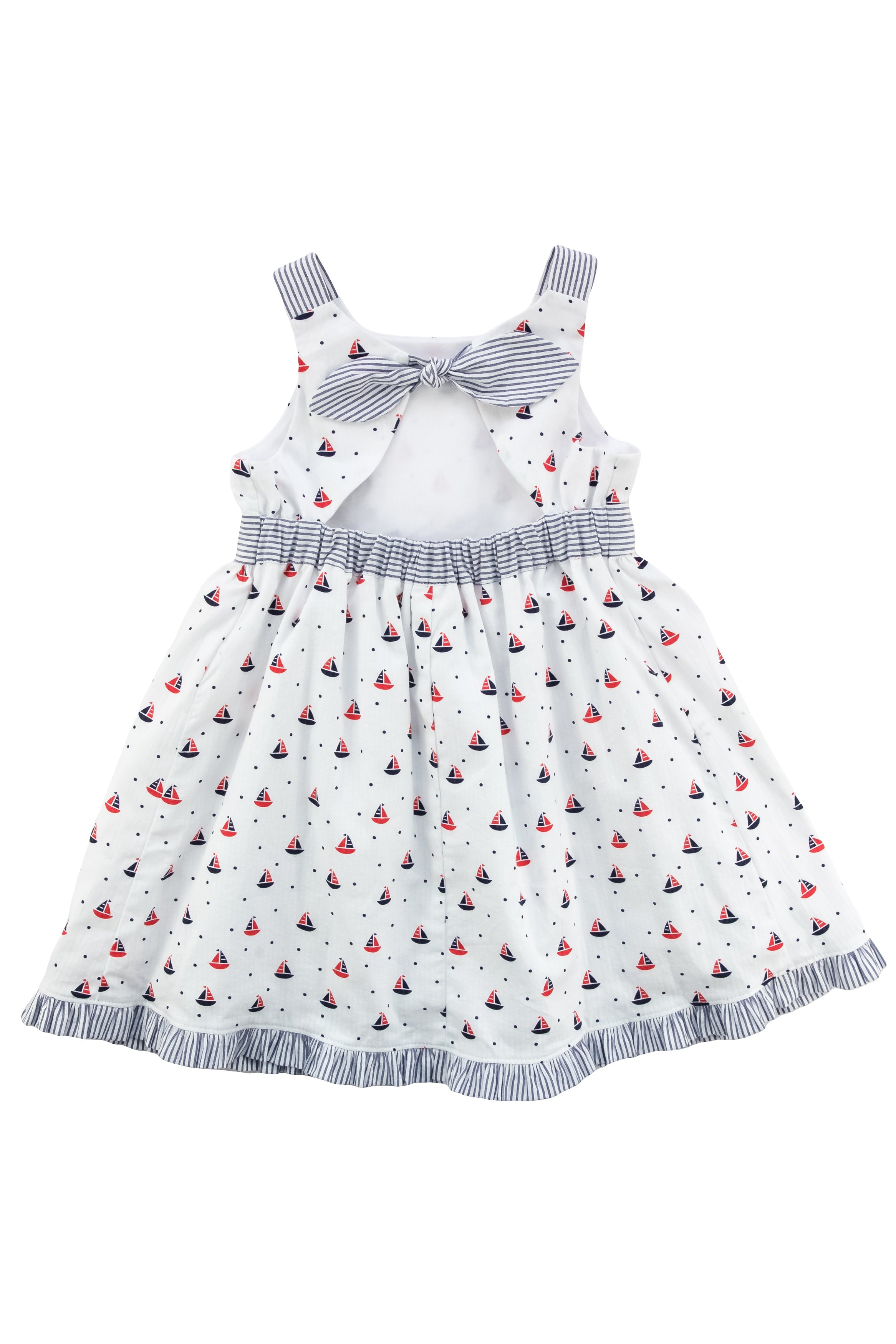 Printed Seersucker Dress With Anchor