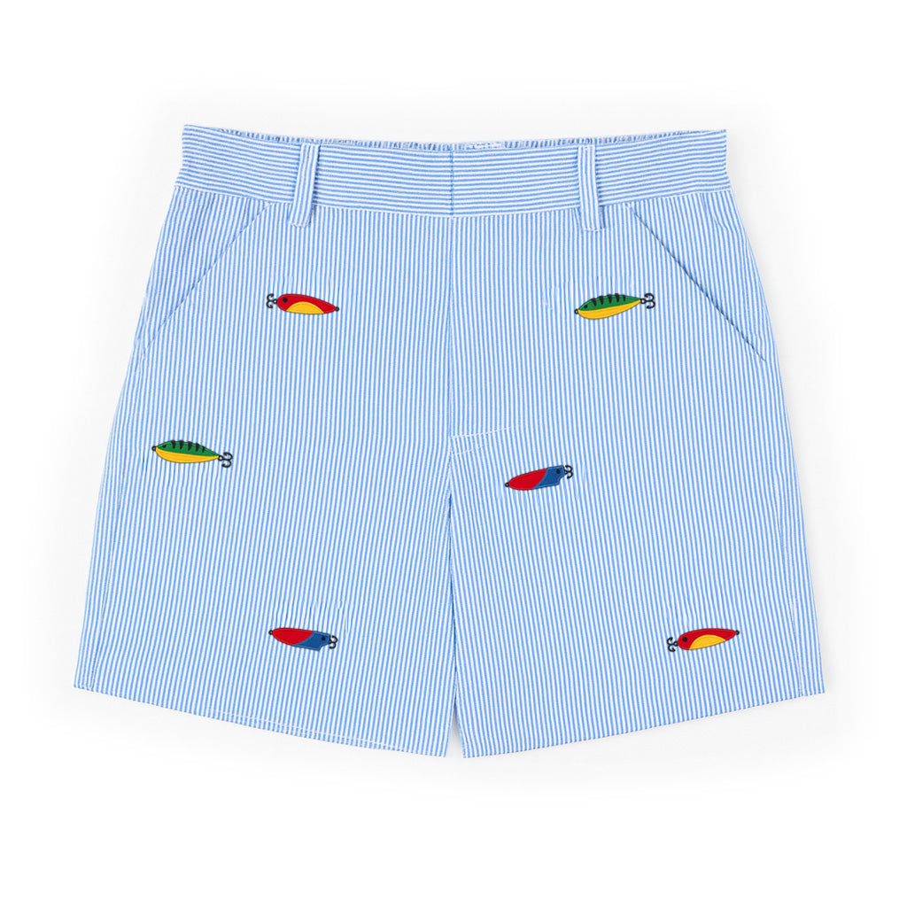 Jr. Cord Short W/Embroidered Fishing Lures