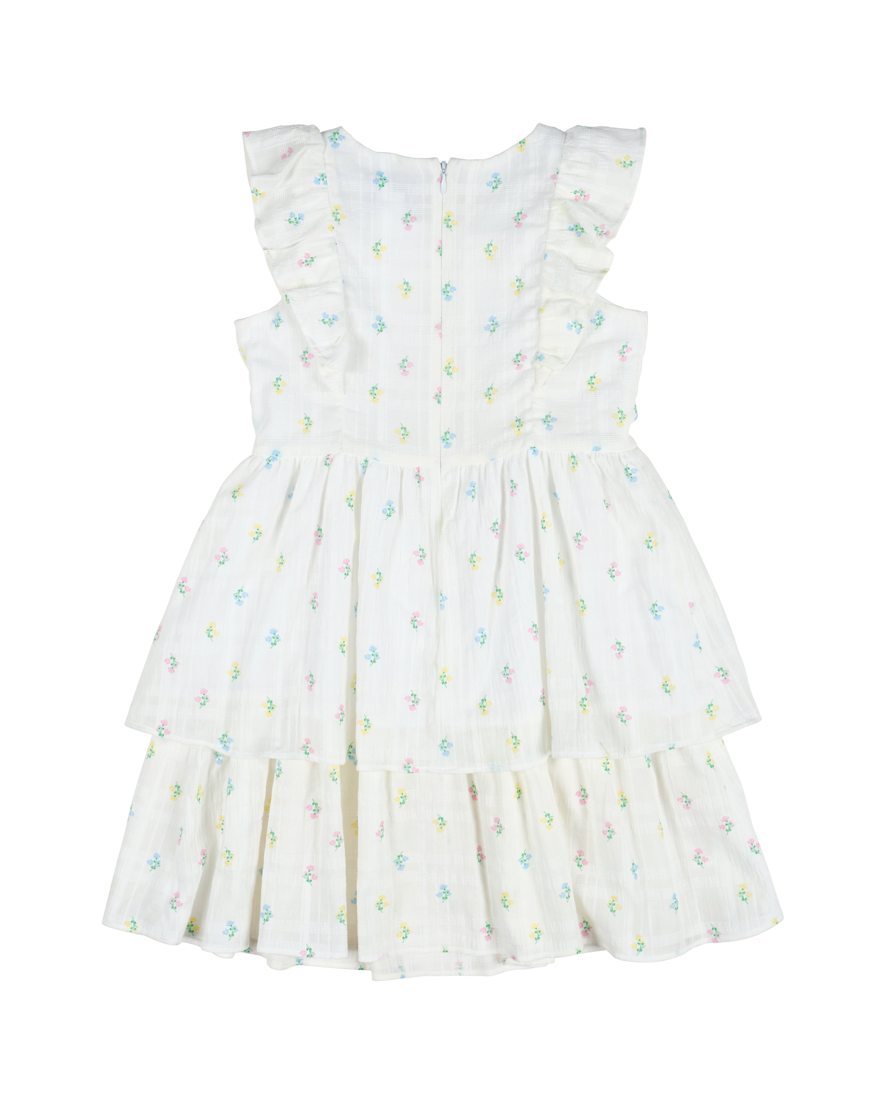 Printed Floral Dress With Ruffles