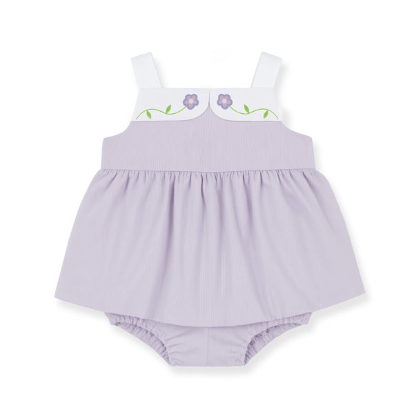 Pincord Romper with Flowers