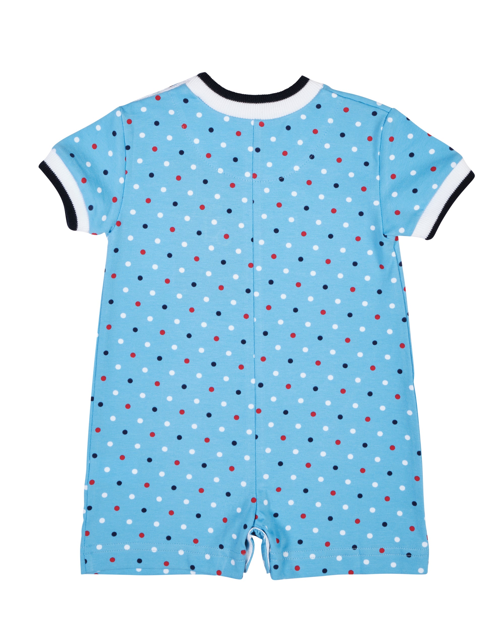 Printed Knit Shortall With Fire Truck