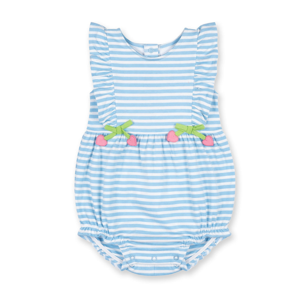 Stripe Knit Romper With Heart Cherries