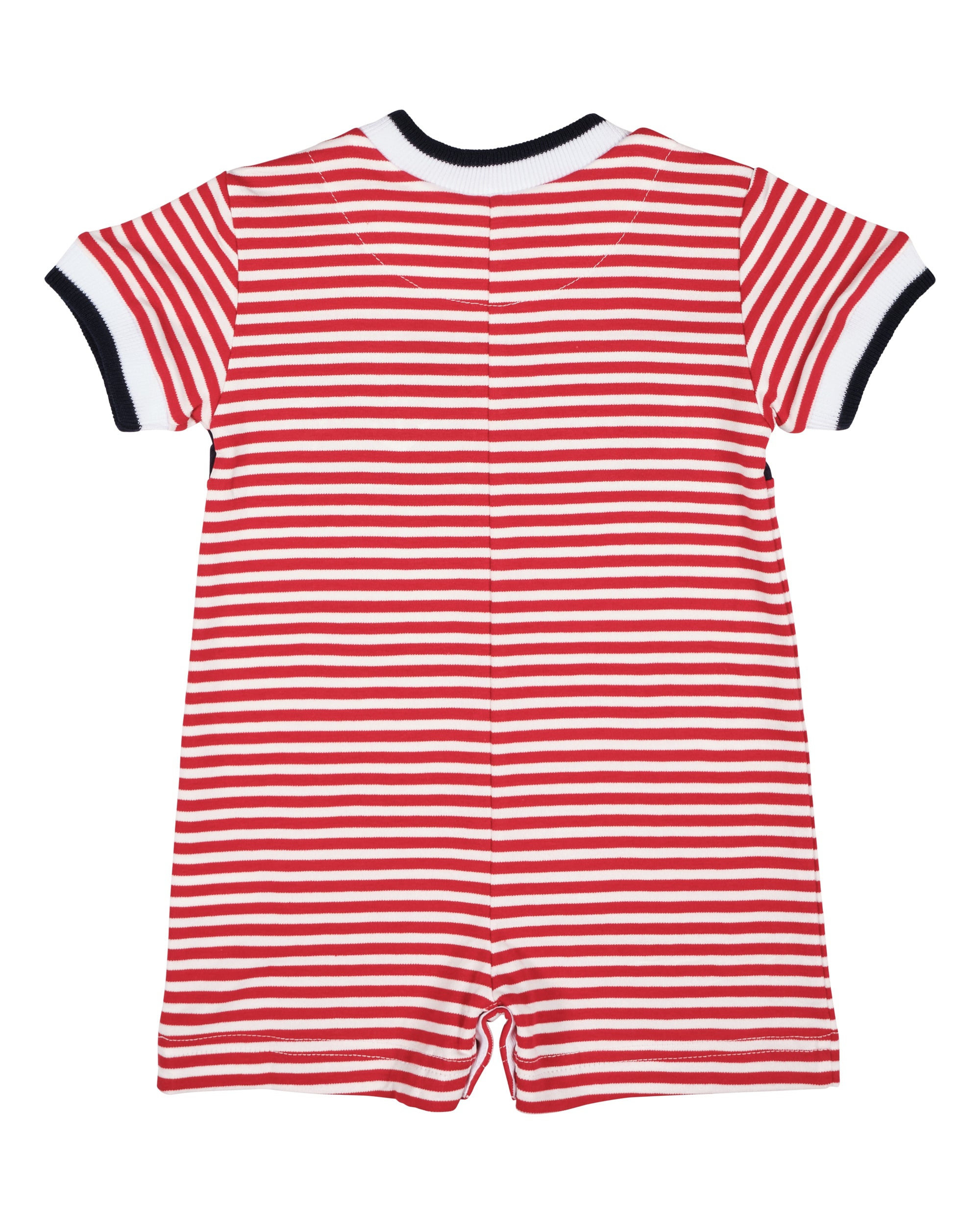 Stripe Knit Shortall With Nautical Applique