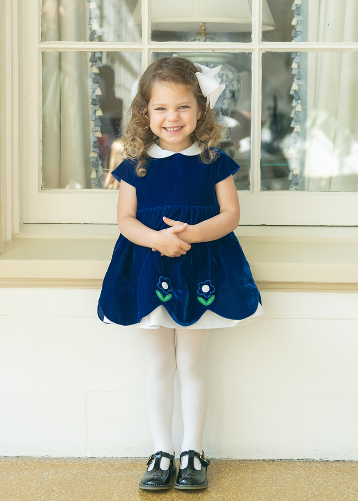 Velvet Dress With Flowers – Florence Eiseman