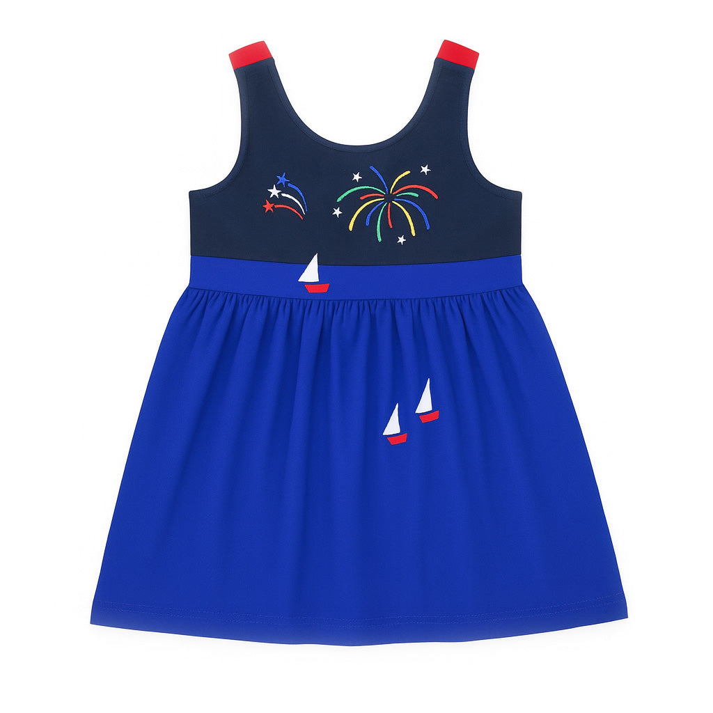 Knit Dress With Boats And Fireworks