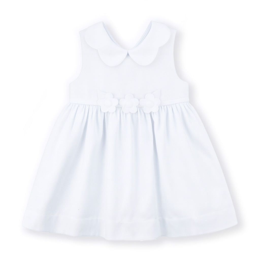 White Pique Flower Dress