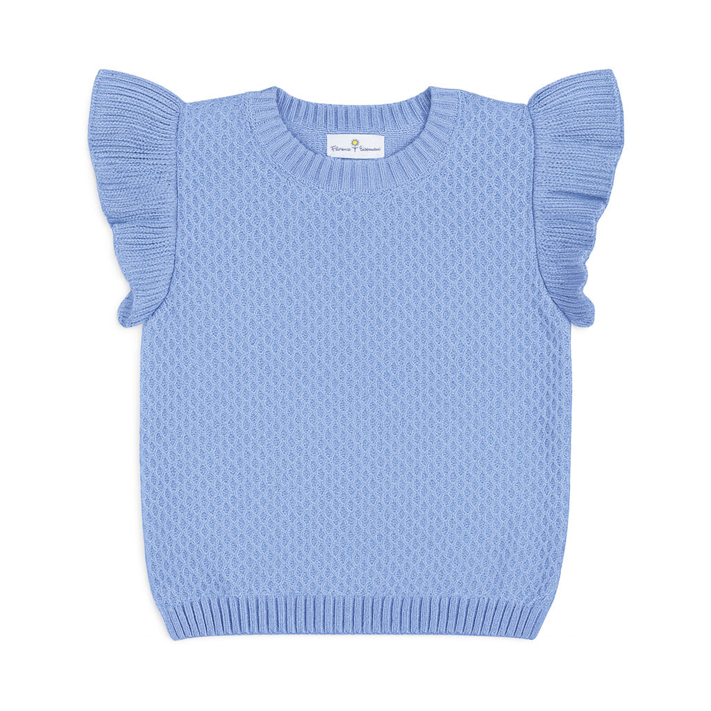 Short Sleeve Sweater With Ruffle