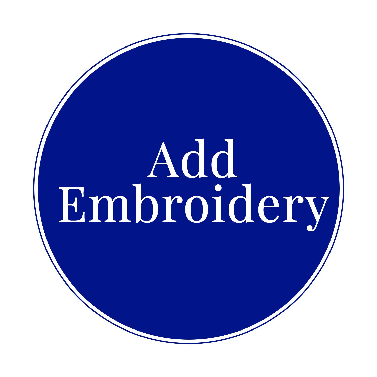 blue circle with Add Embroidery inside