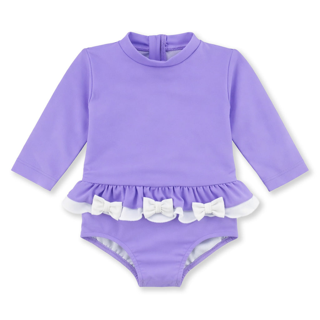 Rash Guard Onesie With Bows