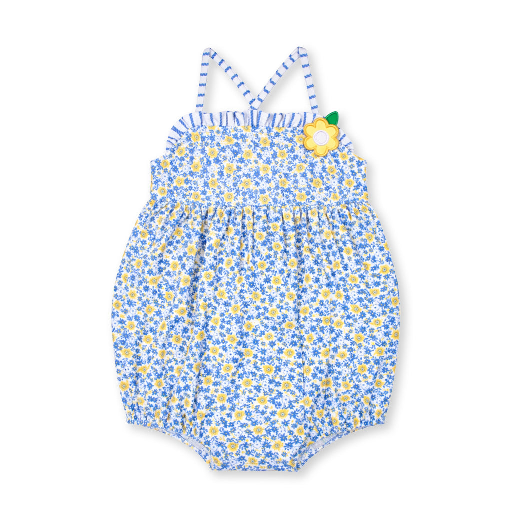 Floral Bubble Swimsuit with Flower