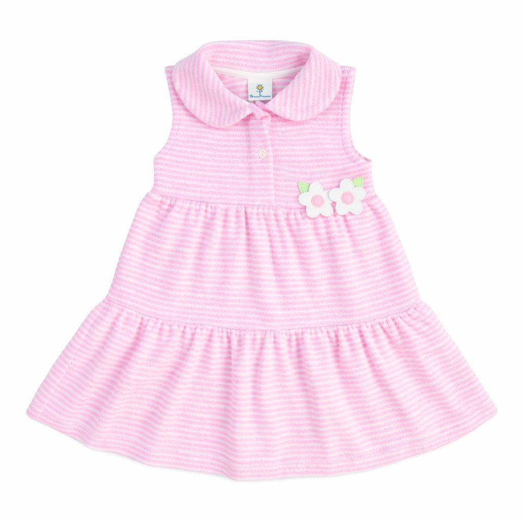 Stripe Terry Dress with Flowers