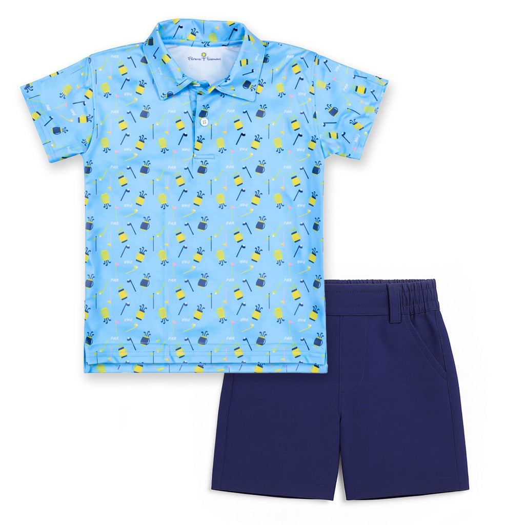 Golf Print Performance Knit Polo