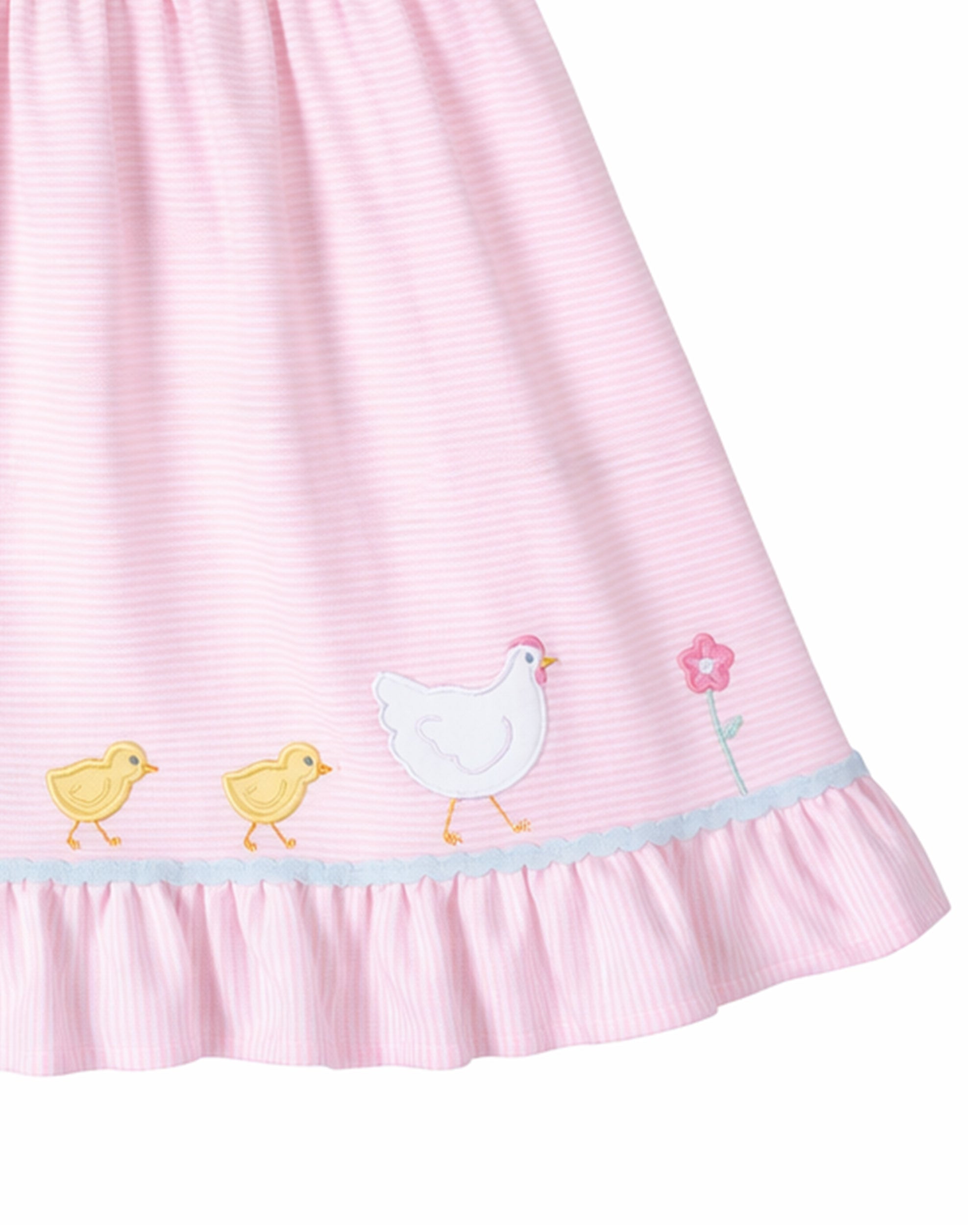 Stripe Knit Dress With Flowers, Hen & Chicks