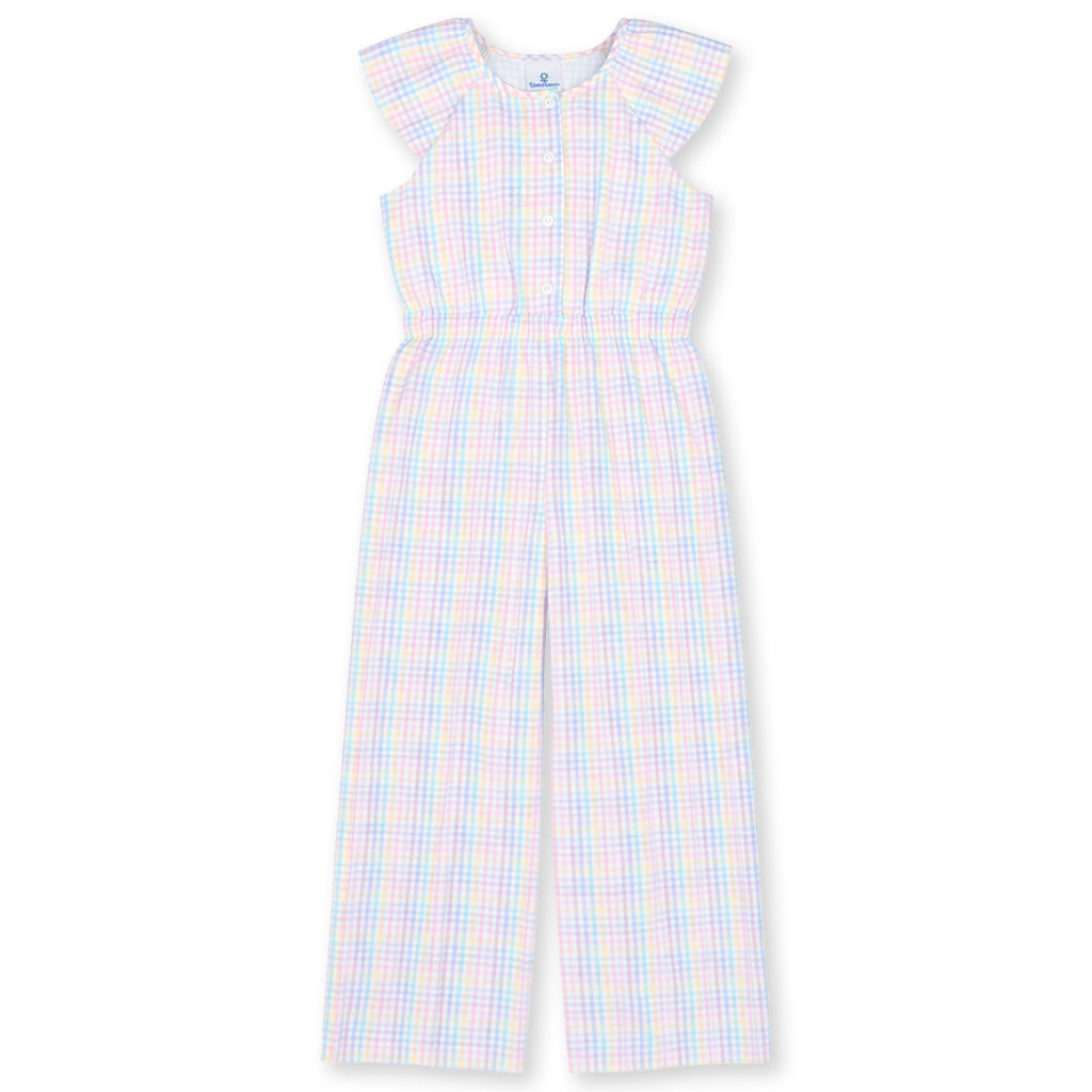 Plaid Seersucker Jumpsuit
