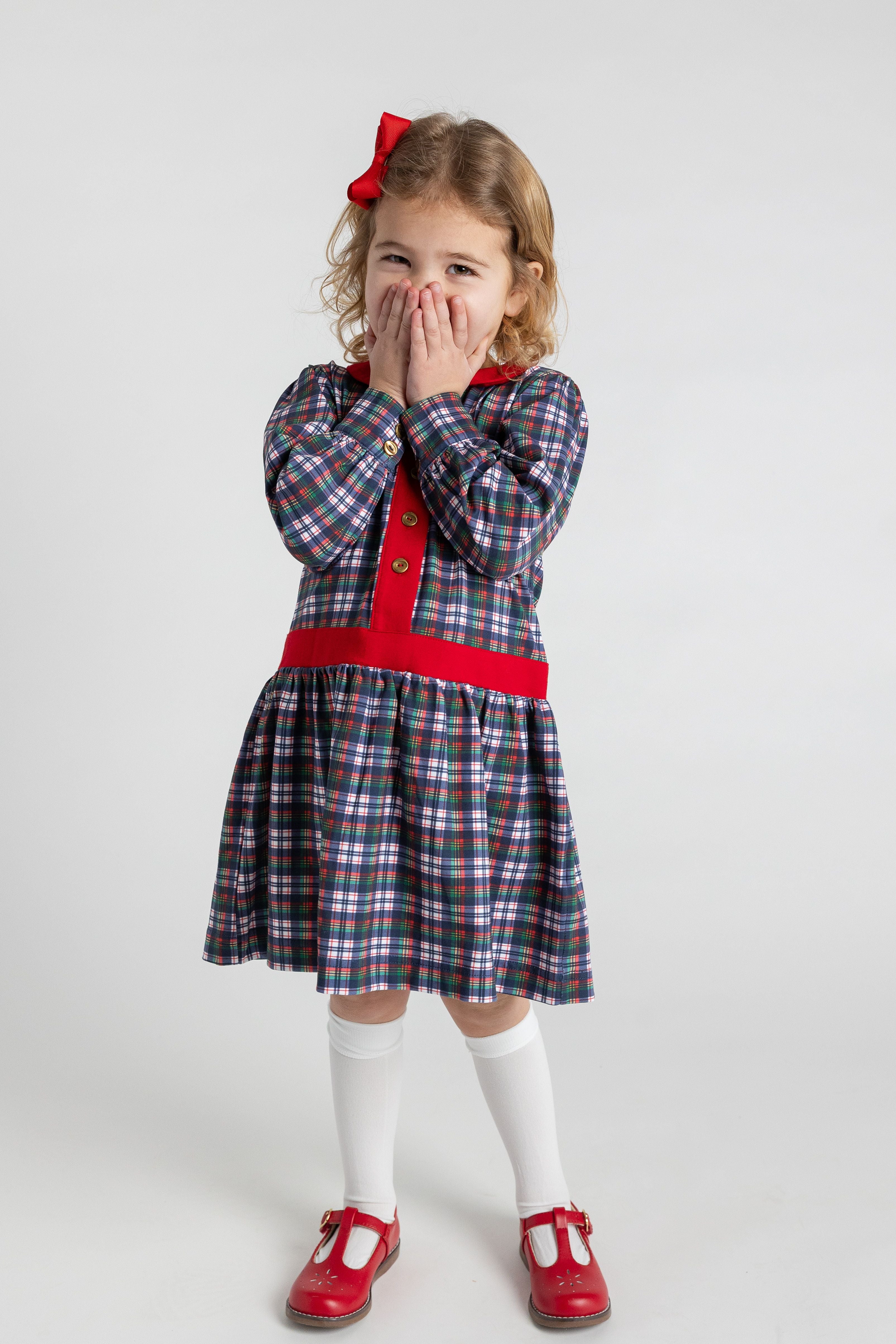 Printed Knit Plaid Dress