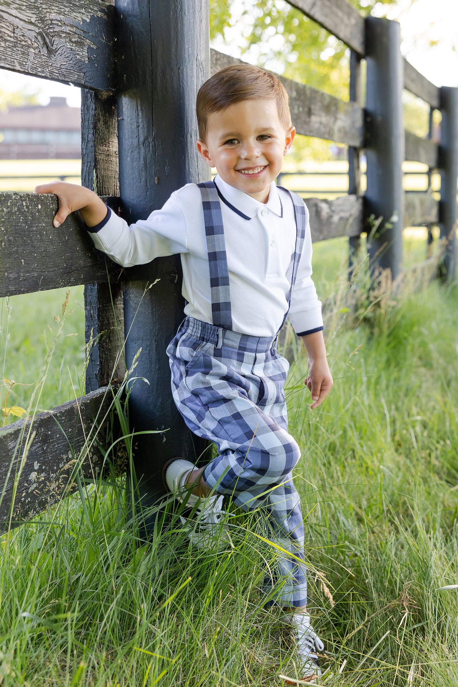 Plaid Pant with Removable Suspenders