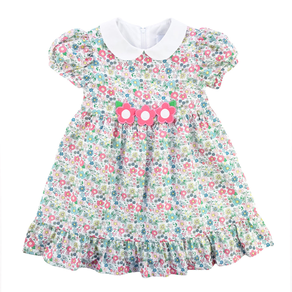 Floral Poplin Dress With Flowers