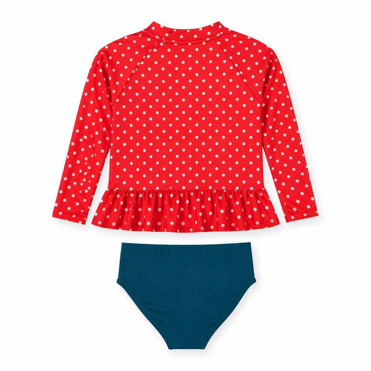 Polka Dot Rashguard Swimsuit