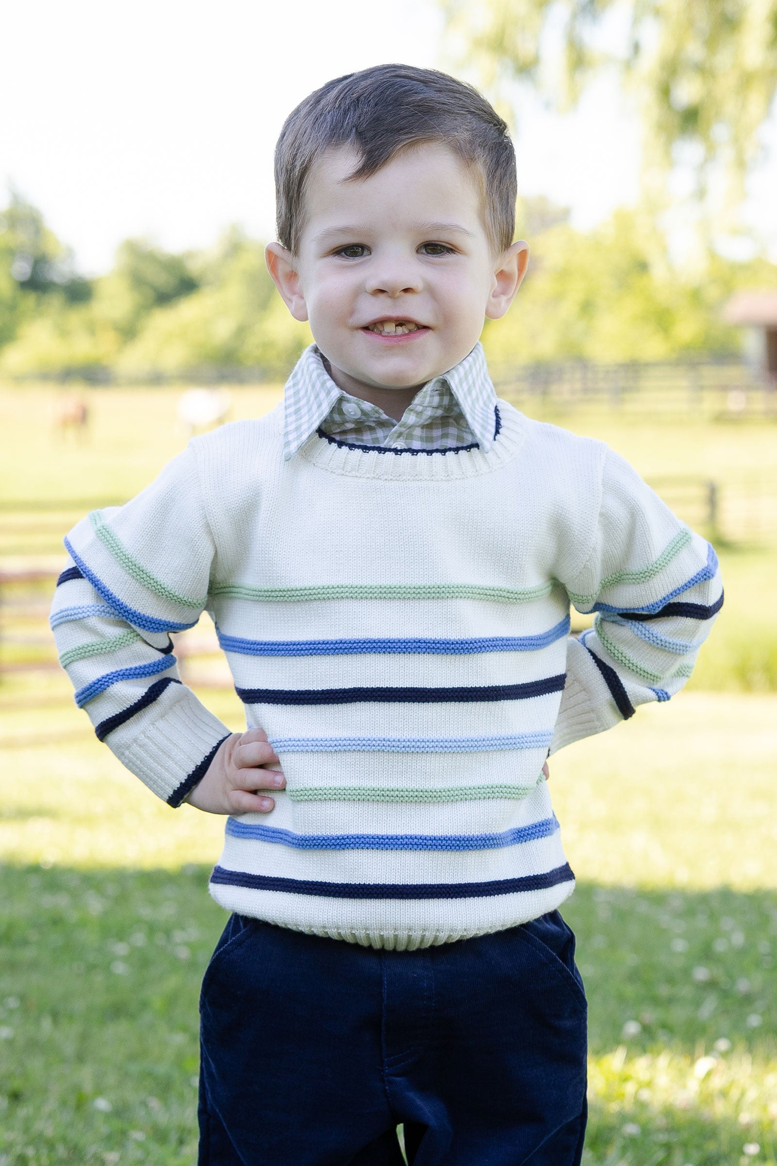 Sweater with Raised Stripes