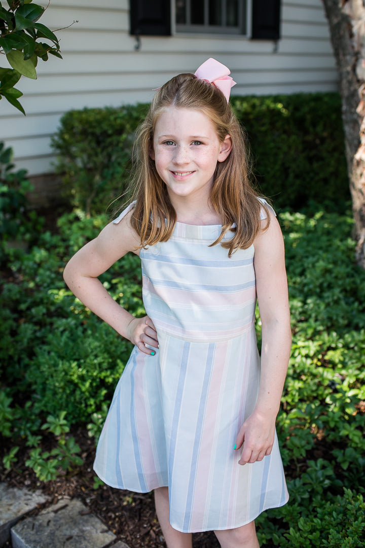 Pastel Party Linen Stripe Dress Florence Eiseman Pastel Party Linen Stripe Dress Florence Eiseman