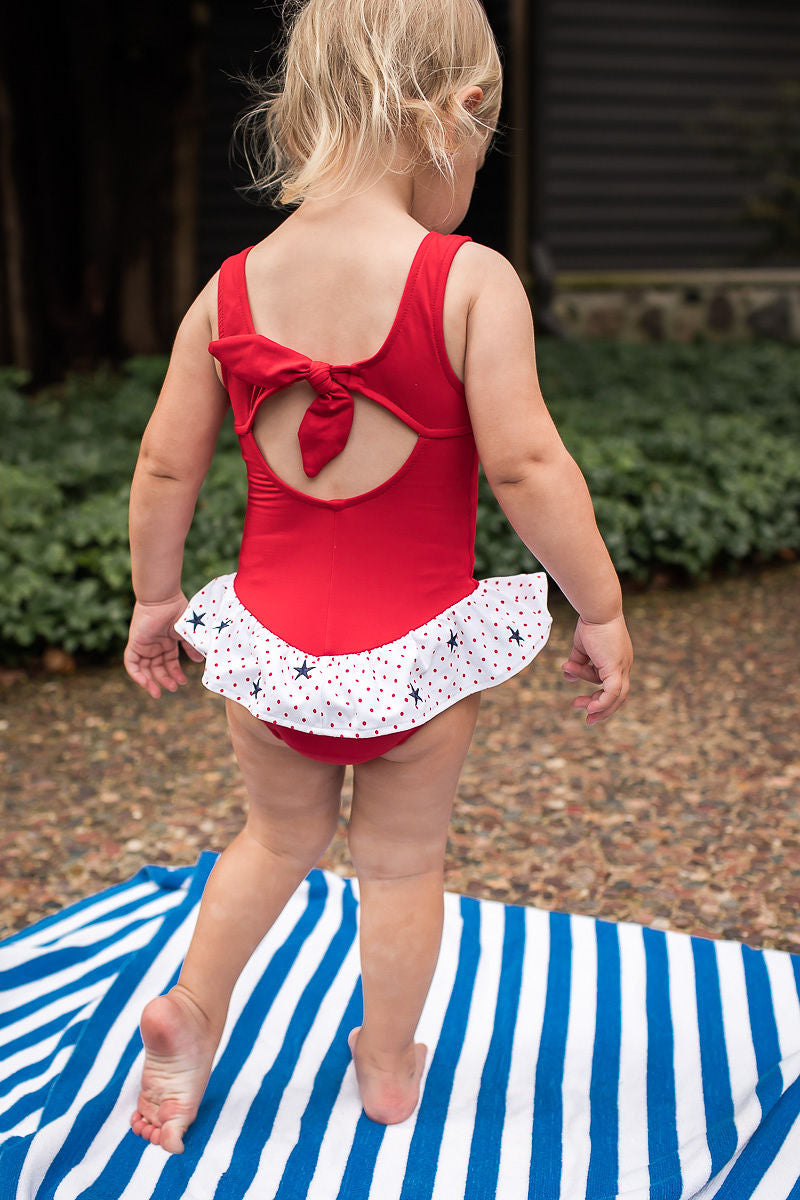 Red Stars and Dots Ruffle Swimsuit – Florence Eiseman