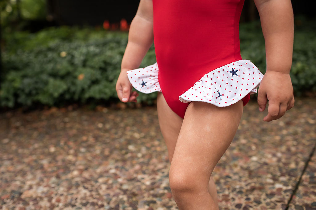 Red Stars and Dots Ruffle Swimsuit – Florence Eiseman