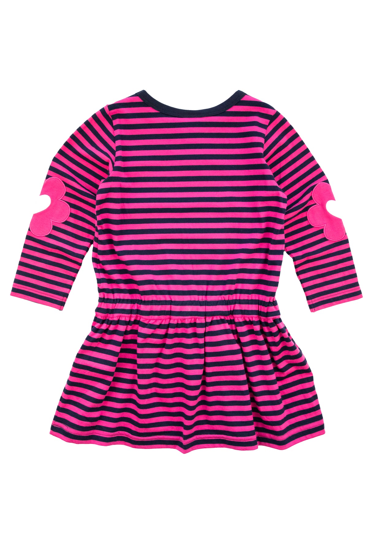 Fuchsia and Navy Stripe Knit Dress With Flowers – Florence Eiseman