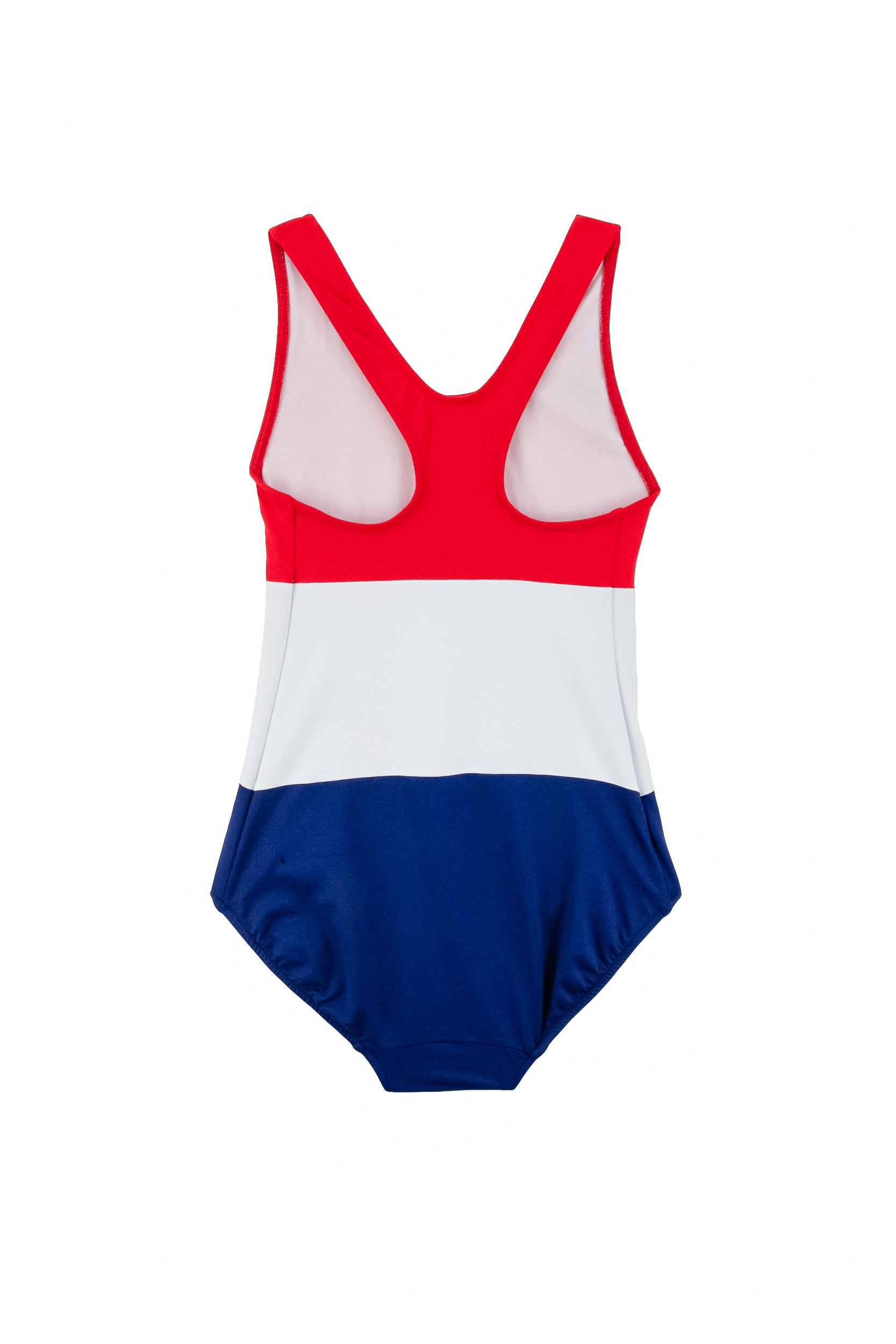 Red, White and Navy Color Block Y-back Tank Swimsuit